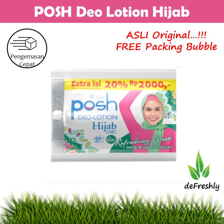 [6+1] POSH Deo-Lotion Whitening | Posh Men Active Cool Anti-Perspirant Deodorant | POSH Deo-Lotion Hijab | Deodoran | 48h 48jam | Sachet 11g