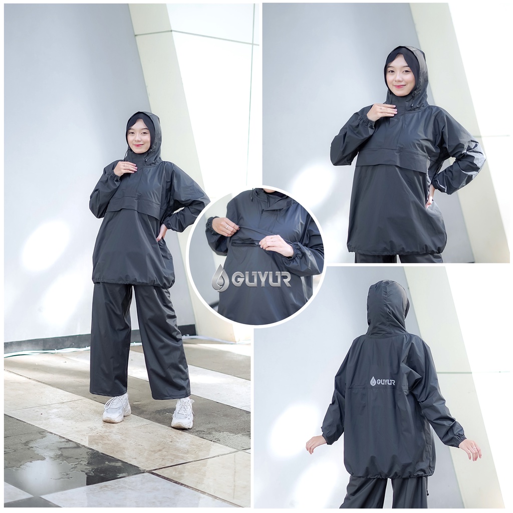 jas hujan KANGAROO RAINCOAT saku Anti Bocor kantung Kangguru Setelan Pria Wanita dewasa raincoat anti air Mantel bahab import model jaket 100% tida rembes tembus