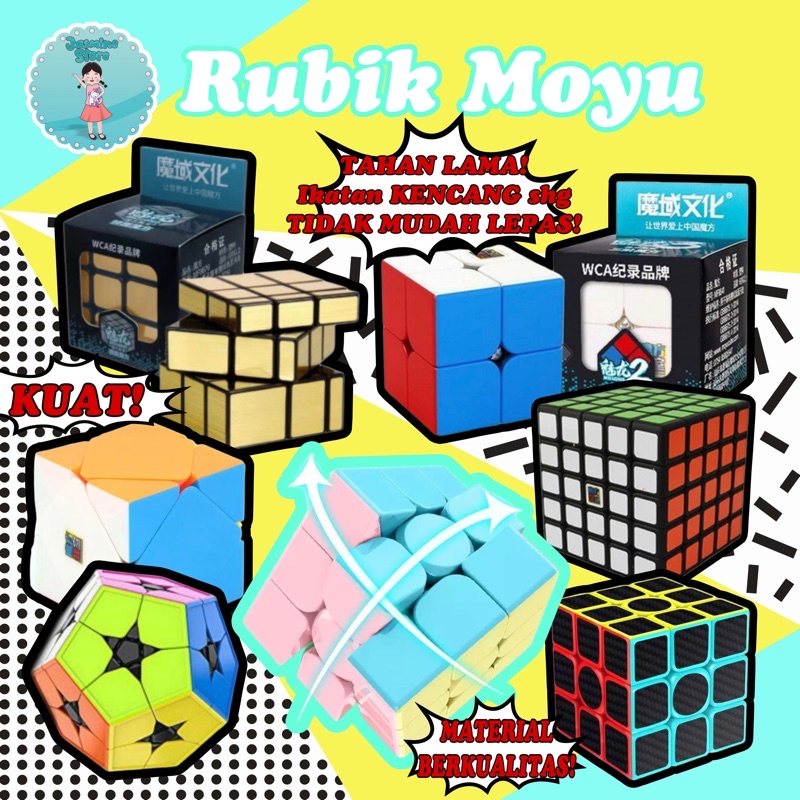 Rubik 2x2 Moyu Meilong Stickerless/Paket Rubik 2x2 + 3x3 Moyu Meilong/Rubik MoYu Meilong 2In1 3X3 &amp; 2X2 Stickerless (Kualitas Terbaik) Magic Cube 2X2X2 &amp; 3X3X3/Rubik Moyu Lengkap/Rubik Moyu Terlengkap