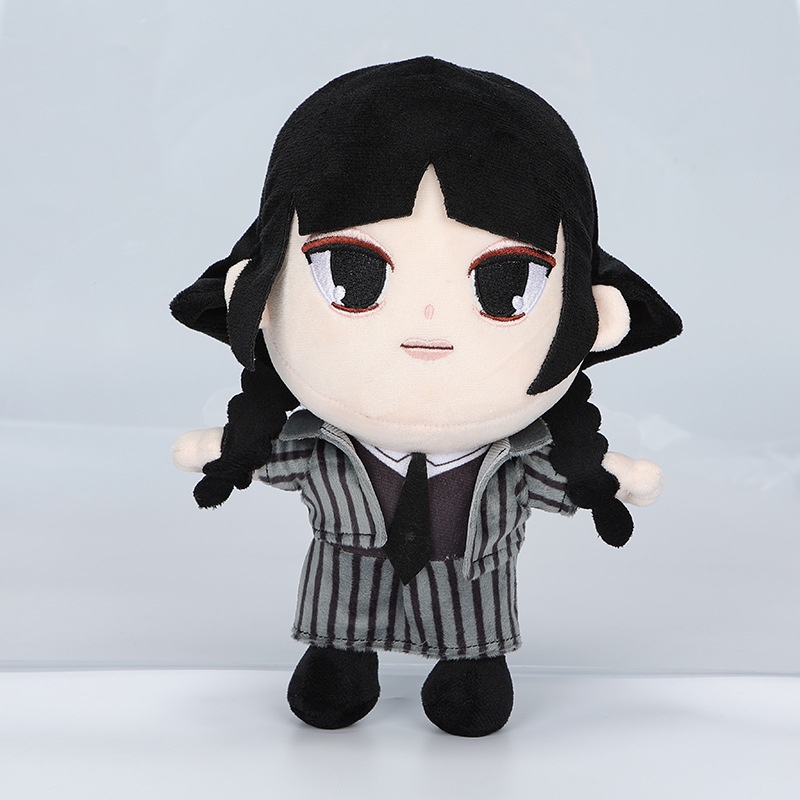 25 cm Rabu Addams Boneka Plush Merchandise Boneka Figure Mainan Addams Keluarga Dekorasi Rabu Addams Hadiah Pesta Ulang Tahun