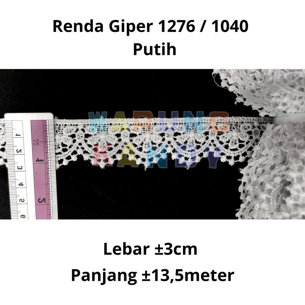 Renda Giper 1276 / 1040 3cm Putih