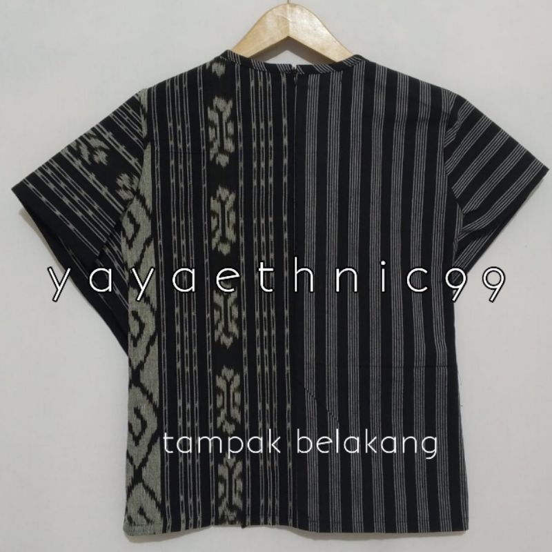 [READY STOK] Blouse nareswari, yayaethnic, blouse tenun kombinasi lurik, atasan wanita ethnic