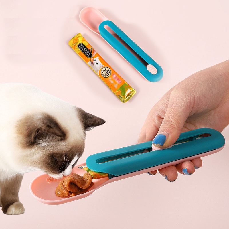 Sendok Makan Hewan Peliharaan Cat Strip Squeezer Puppy Kitty Cairan Food Feeder Multi Use Mini Pet Can Opener Perlengkapan Makan Hot Sell