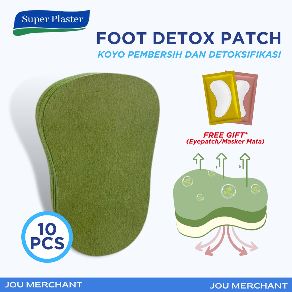 FOOT DETOX PATCH FREE HADIAH - Detok Tubuh - Detox Kaki - Penghilang Racun - Herbal Alami