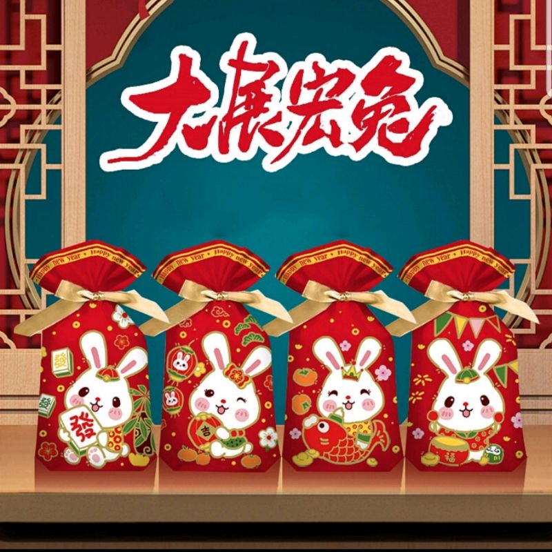 

Pouch Plastik Imlek isi 5 / set Goodie bag Kemasan Hamper Imlek Kelinci shio rabbit lucu kemasan cantik seri CNY