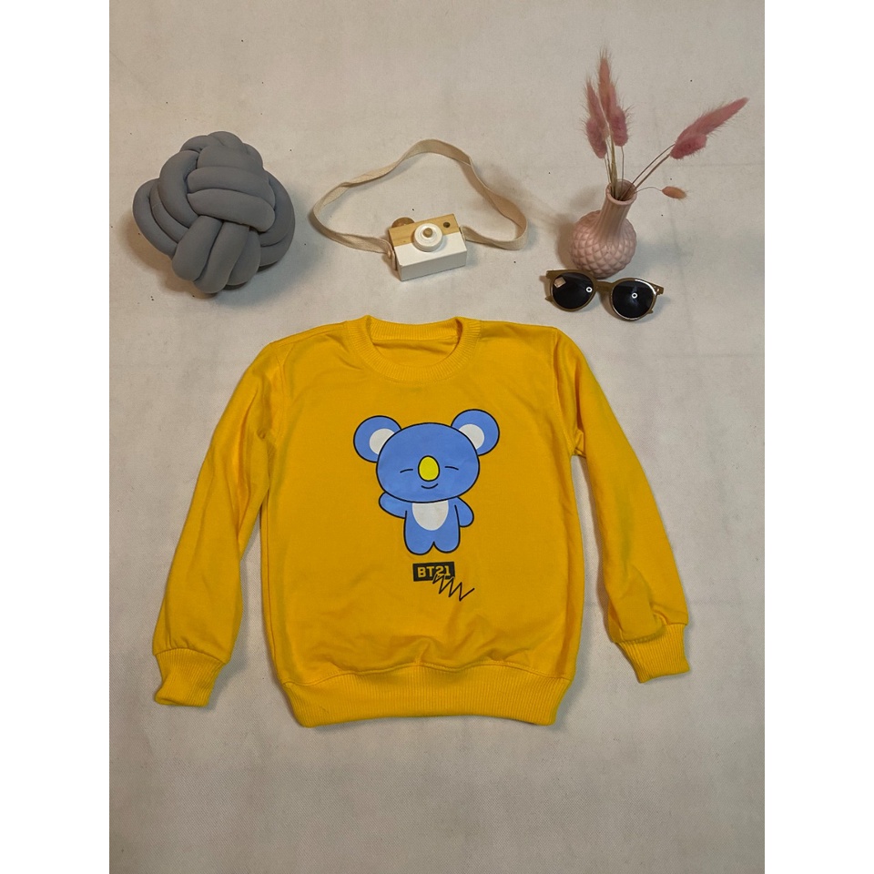 SWEATER BT21W PANDA CREW NECK ANAK // SWEATER BASIC ANAK BTS KOREA KEREN