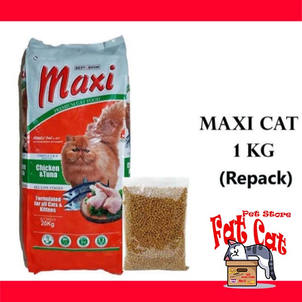 MAXI 1 kg makanan Kucing  Maxi REPACK 1kg