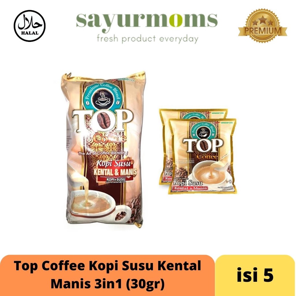 Top Coffee Kopi Susu Kental Manis 3in1 (30gr x 5)