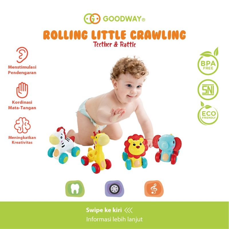 Goodway Rolling Animal Series Mainan Edukasi Anak Bayi Model Hewan