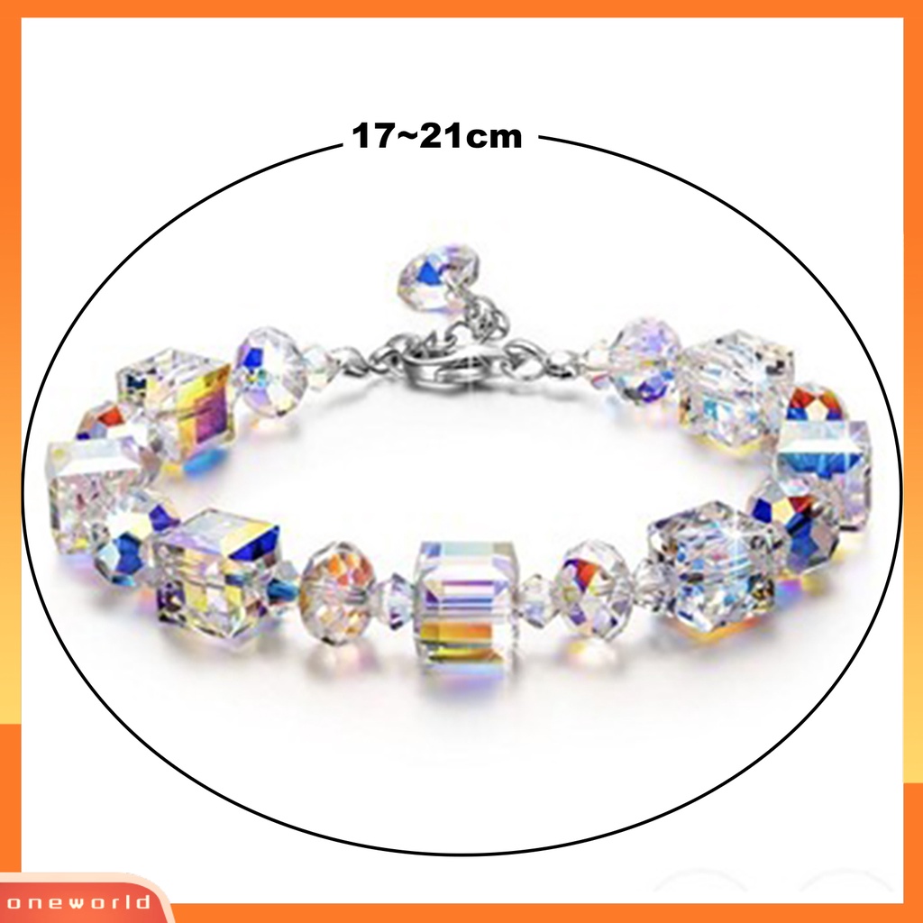{oneworld} Gelang Rantai Halus Cantik Hias Artifisial Kristal Bangle Untuk Anak Perempuan