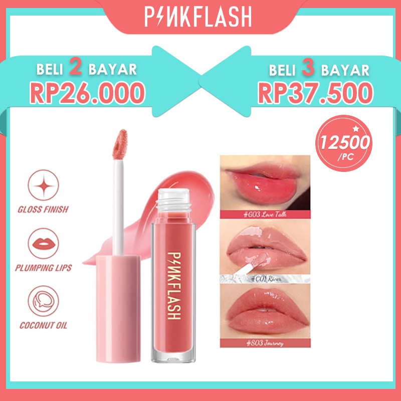 Pinkflash Lip Gloss Pelembab Berkilau Untuk Perawatan Bibir Montok #Ohmygloss