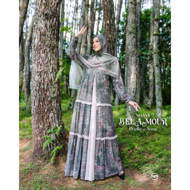 [MADENIA SYARI_MASYA] GAMIS SYARI TERBARU / DRESS SET PRINTING " BRIELLA SET " by MASYA