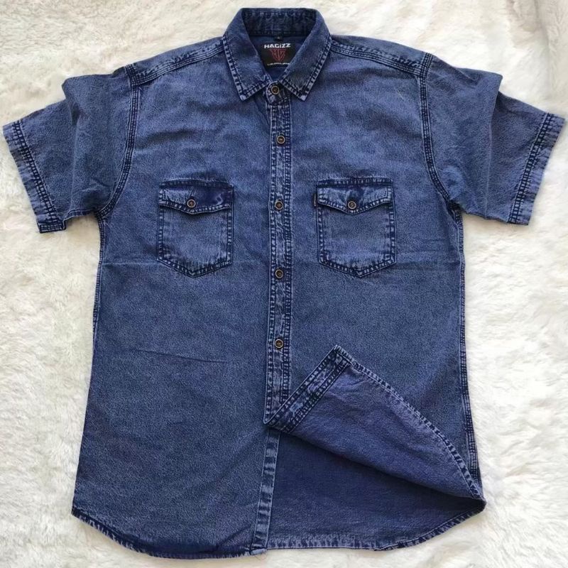 Kemeja Jeans Pria Lengan Pendek Harga Grosir Bahan Super Premium Kemeja Distro Bandung New