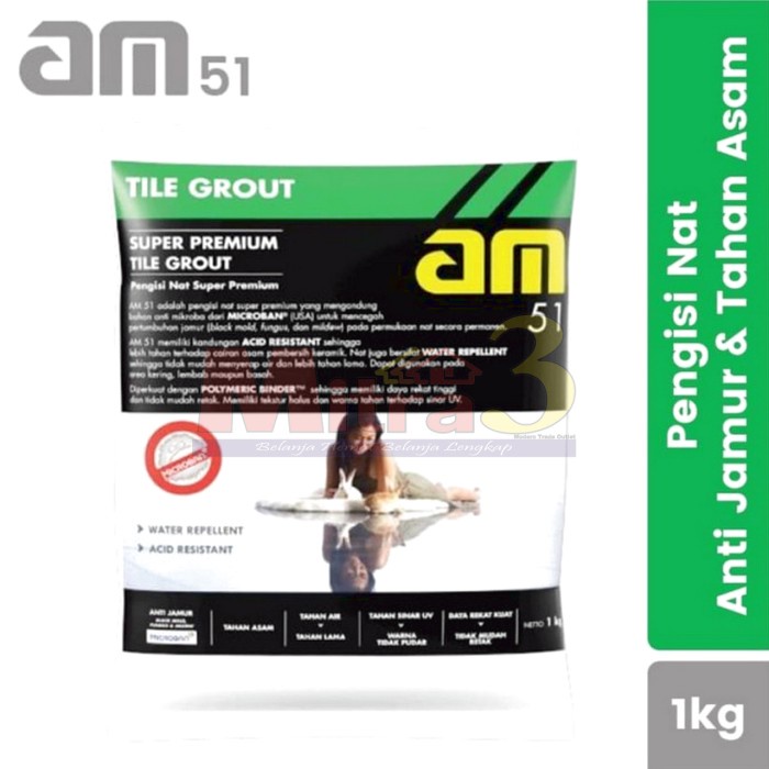:0:0:0] AM 51 Semen Pengisi Nat Keramik Granit SUPER PREMIUM Tile Grout 1 KG