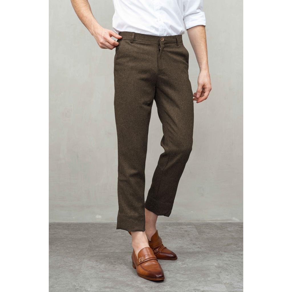 N82 - Ankle Pants Pria Celana Angkle Pants Panjang Clana Formal Kerja Kantor Premium Coklat Tuton