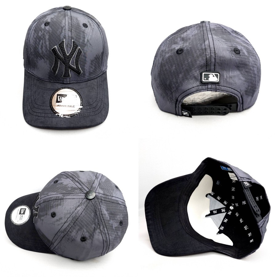 TOPI SNAPBACK NY YANKEES LORENG BIRU LOGO HITAM