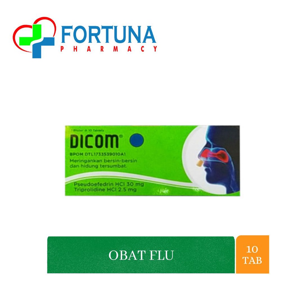 Jual Dicom Obat Untuk Flu | Pilek | Alergi | Bersin-Bersin isi 10