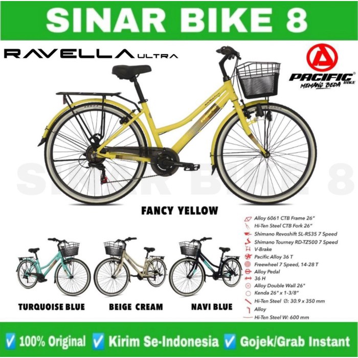 Sepeda Keranjang PACIFIC RAVELLA ULTRA 7 Sp 26 Inch Dewasa &amp; Remaja