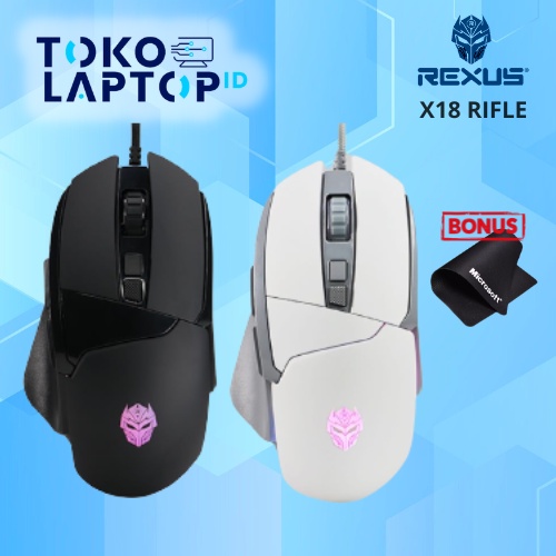 Rexus X18 / X-18 Rifle Ergonomic Gaming Wired Mouse RGB