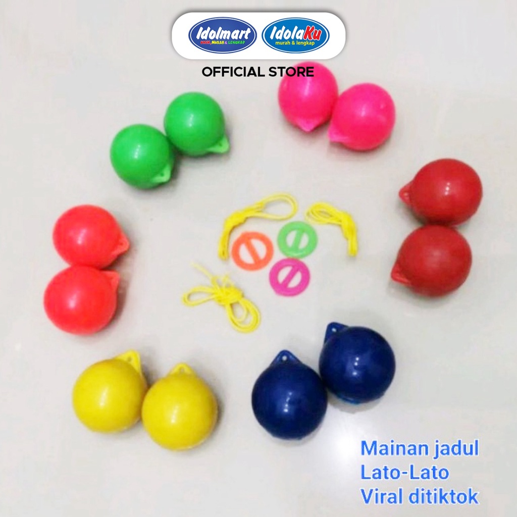 IDOLAKU Latto Latto Bola Tek Tek Mainan Tradisional lato lato