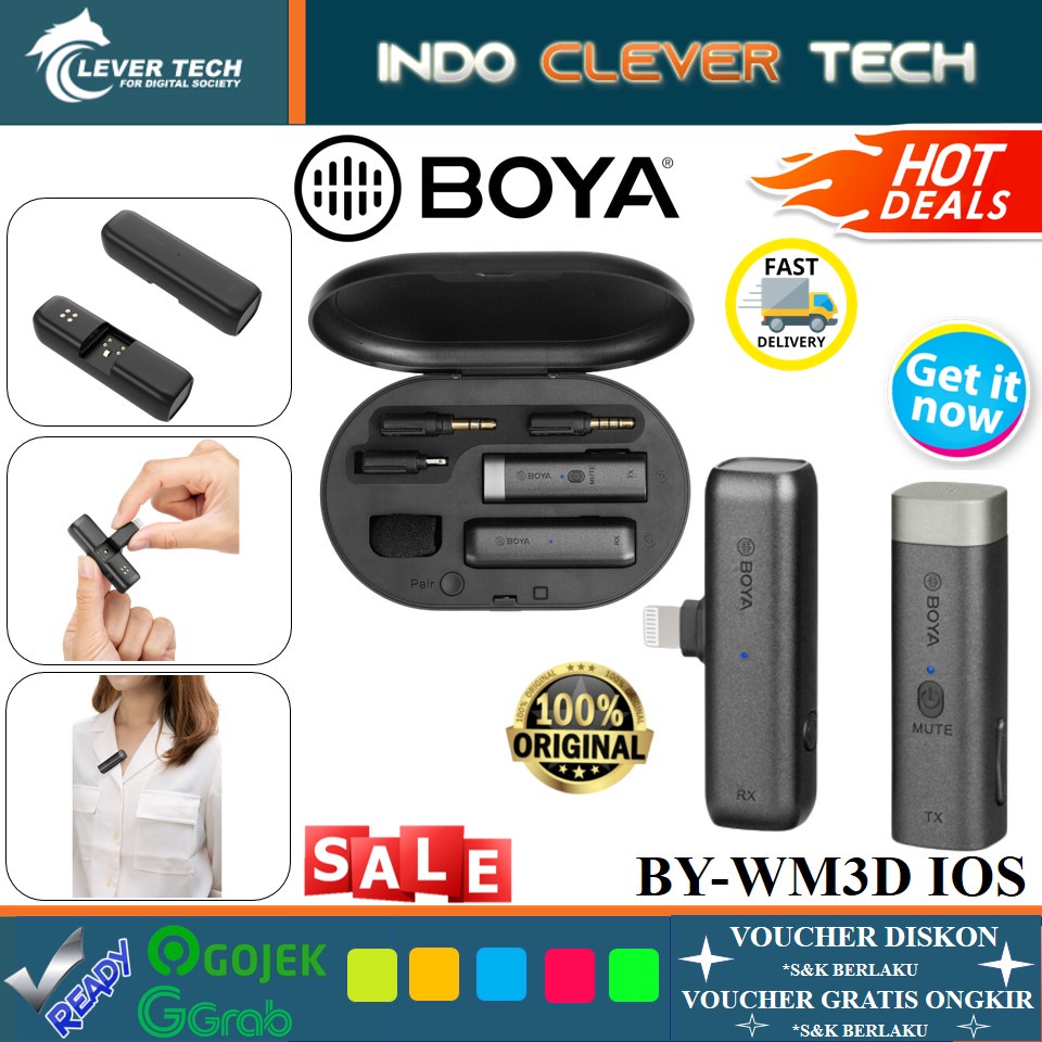 BOYA BY-WM3D Digital True-Wireless Microphone System for iOS