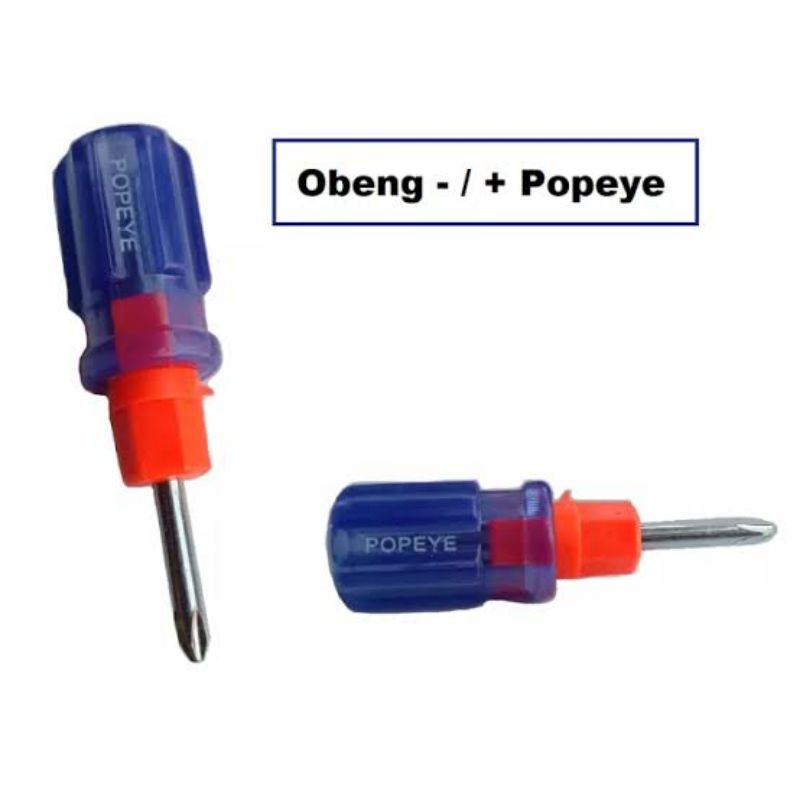 Popeye Obeng Cebol 2 way Bolak Balik Pendek Mini