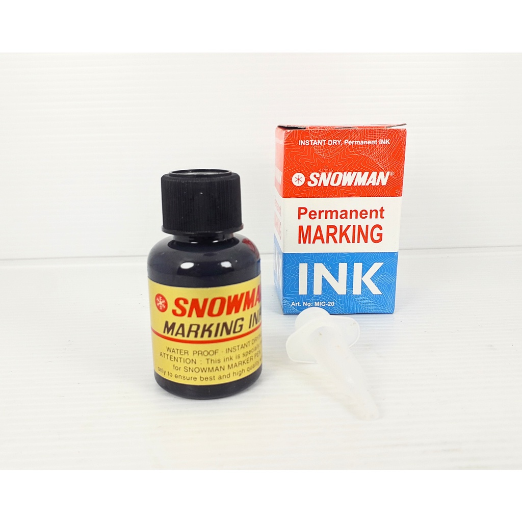 

Refil Tinta Spidol Permanent SNOWMAN Marking Ink Hitam, Biru, Hijau, Merah (0251681)/(0251682)/(0251683)/(0251684)