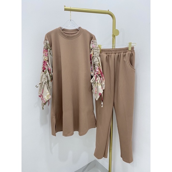 MUSE SETCEL TERBARU TANGAN SERUT MOTIF BUNGA MUSLIMAH ABG GROSIR JAKARTA MODELLANO