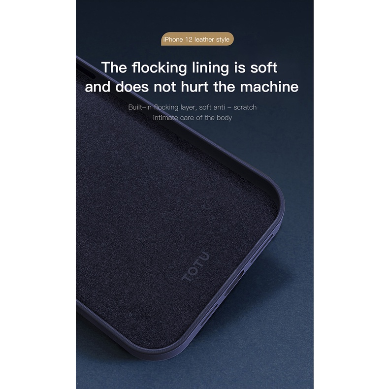 TOTU Casing iPhone 12/Mini/12 Pro/Max Leather Case Premium Velvet Case