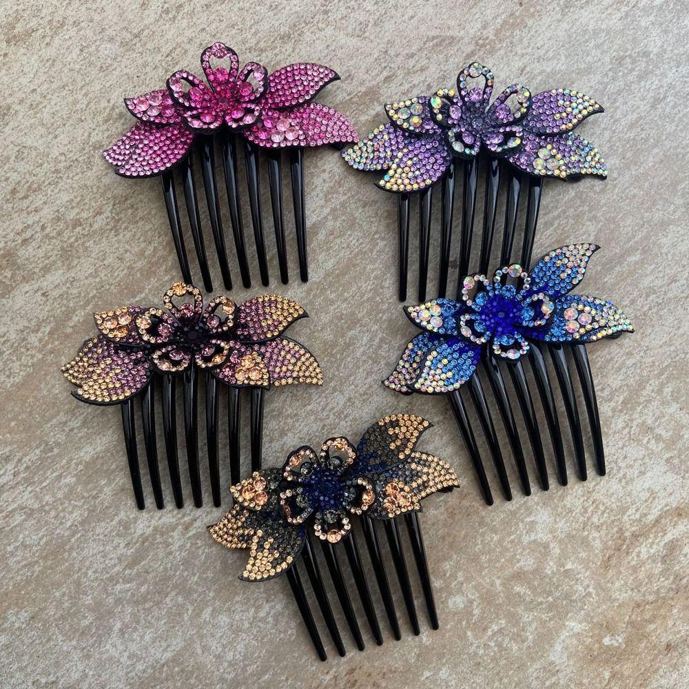 Needway   Sisir Rambut Wanita Manis Vintage Korea Jepit Ponytail Holder Hair Maker Bun Zircon Kristal Jepit Rambut