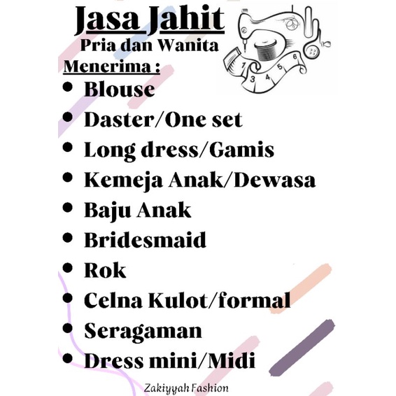 Jasa Jahit Pakaian Wanita dan Pria