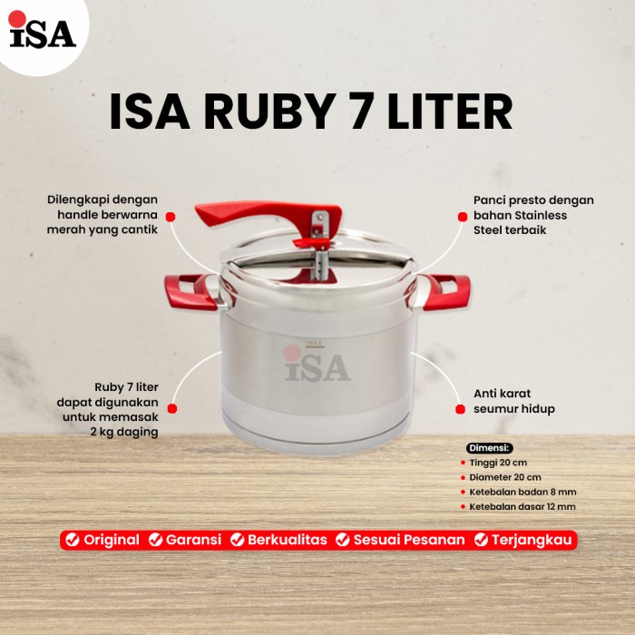 Presto Panci Presto Isa Ruby 7 Liter Bts/Ltp Promo