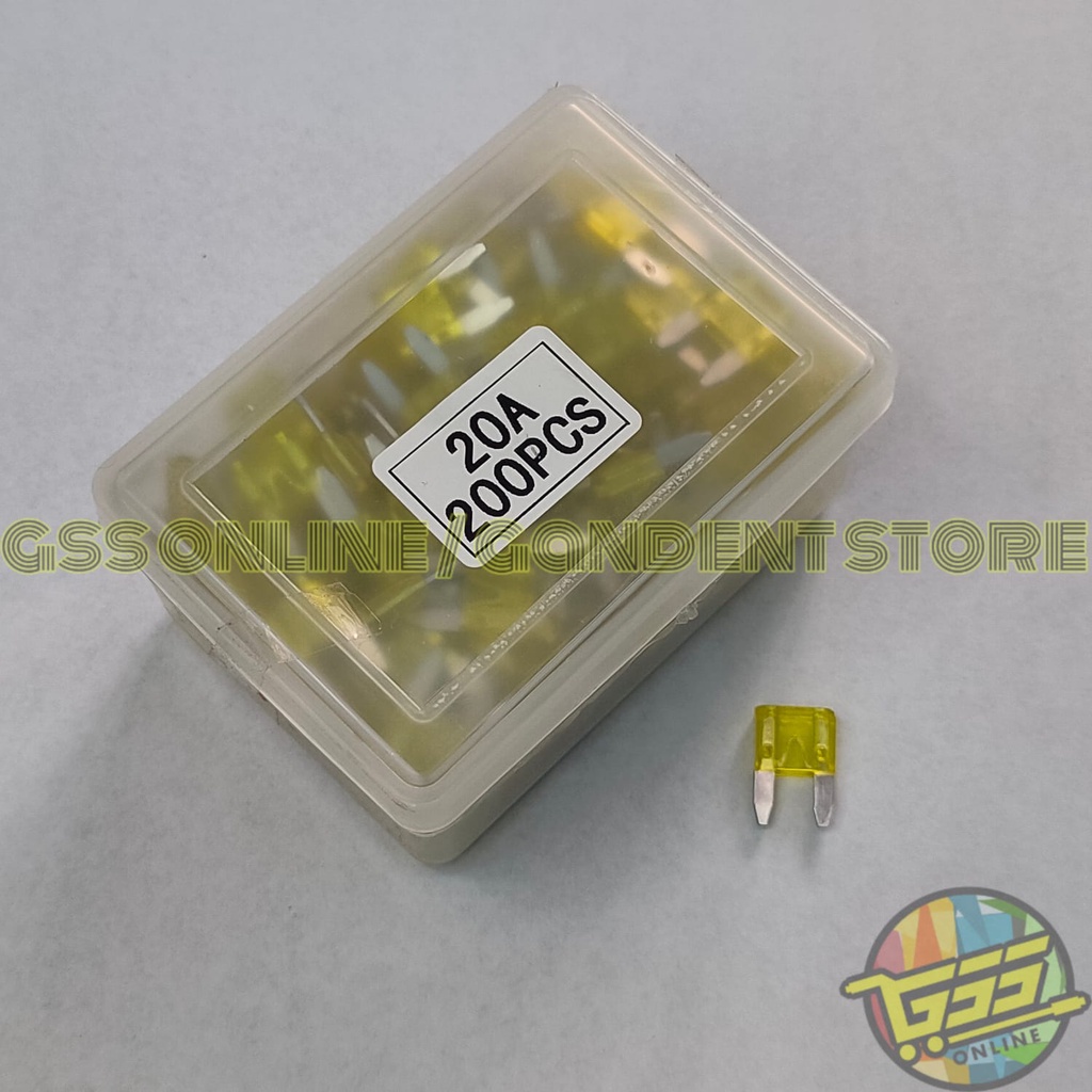 Fuse sekring tancap MINI DX original fuse 5A 7,5A 10A 15A 20A 25A 30A 1 BOX ISI 200 PCS