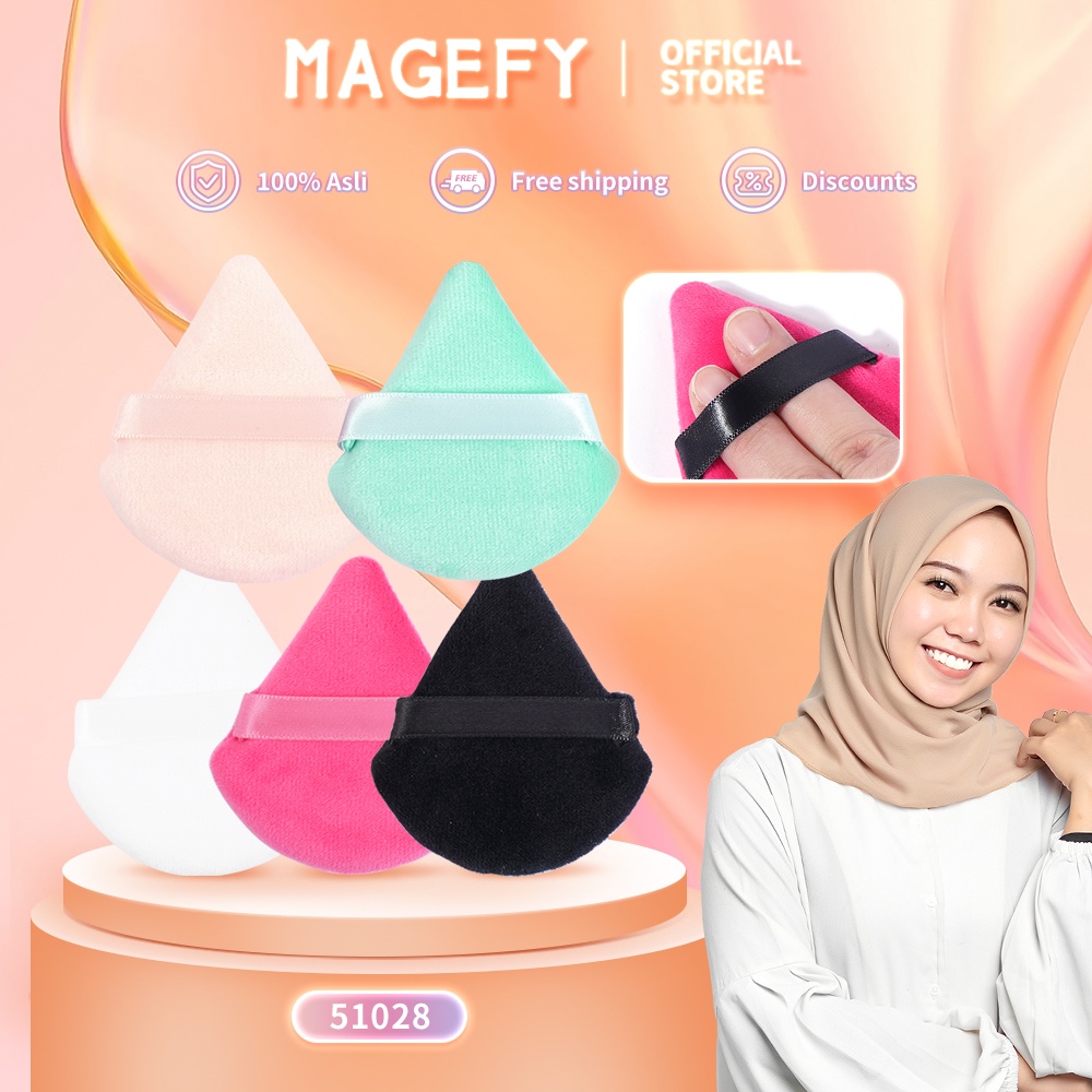 MAGEFY Set 5 Makeup Sponge Gelembung Berbentuk Segitiga Untuk Wajah Wanita 51028