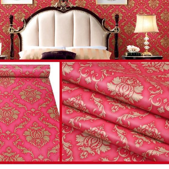 Jual Bg Dtg Wallpaper Dinding Batik Merah Hitam Coklat Pink Maron Motif Batik Premium 45cmx 10m 5726