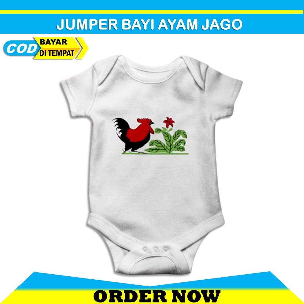 Baju Bayi Cowok Karakter Motif Ayam Jago Jumper Baby Laki Laki Unik dan Keren Jumpsuit Balita Lucu