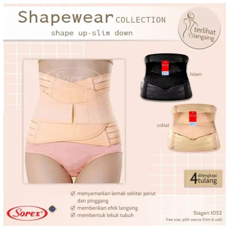 Sorex Corset Shapewear Shape Up Slim Down Stagen 1052 Korset Pelangsing Perut Sorex