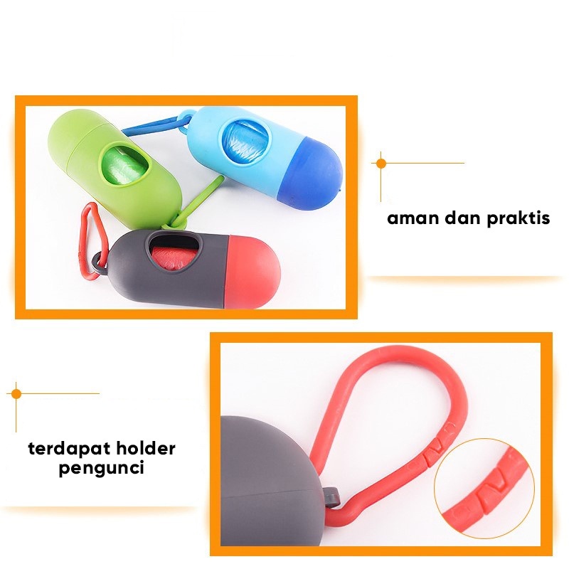 Case Tempat Kantong Plastik Sampah Kapsul Case Capsule Portable Serbaguna Plastic Bags &amp; Trash Bag Capsule Portable Holder