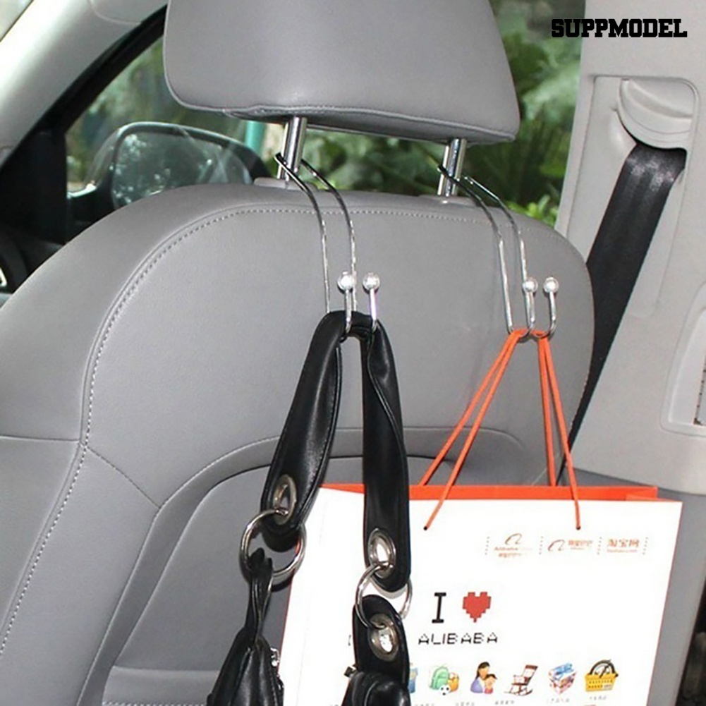 [SM] 2pcs Kursi Mobil Belakang Stainless Steel Hook Bag Gantungan Baju Holder Organizer