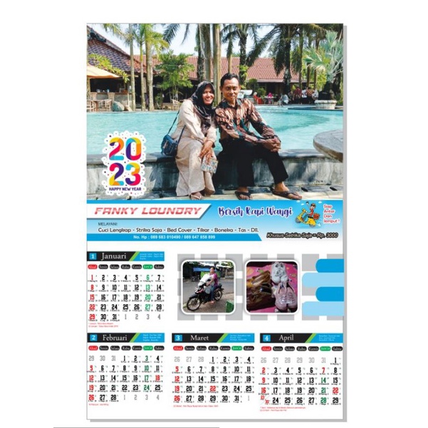 

kalender 2023 murah isi 4bulanan 3lembar