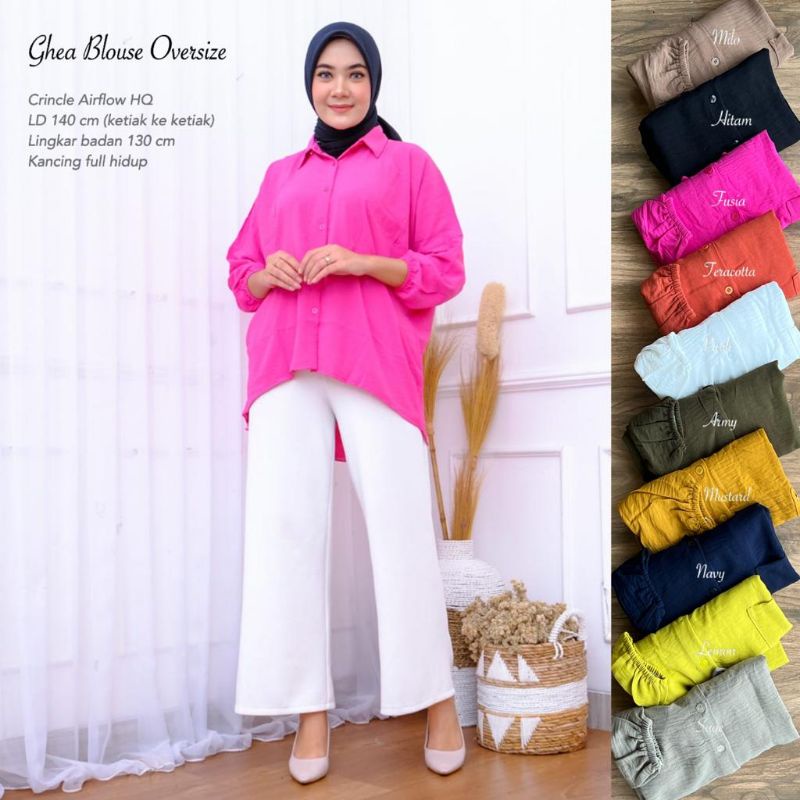 Kemeja OVERSIZE JUMBO Airflow - Ghea Blouse //JF444