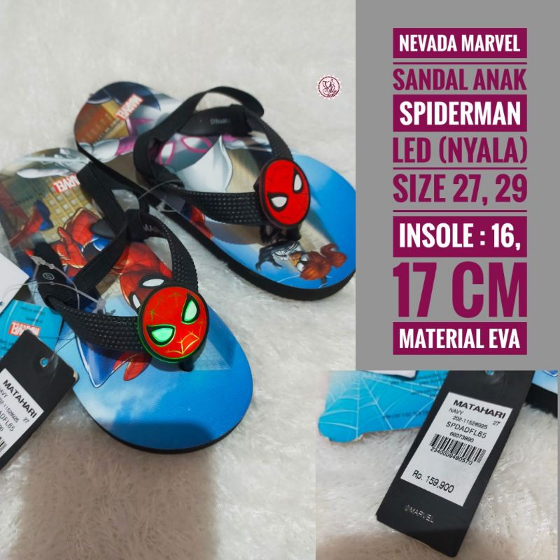 Sandal Nevada Marvel Spiderman / Avengers Anak Branded Matahari