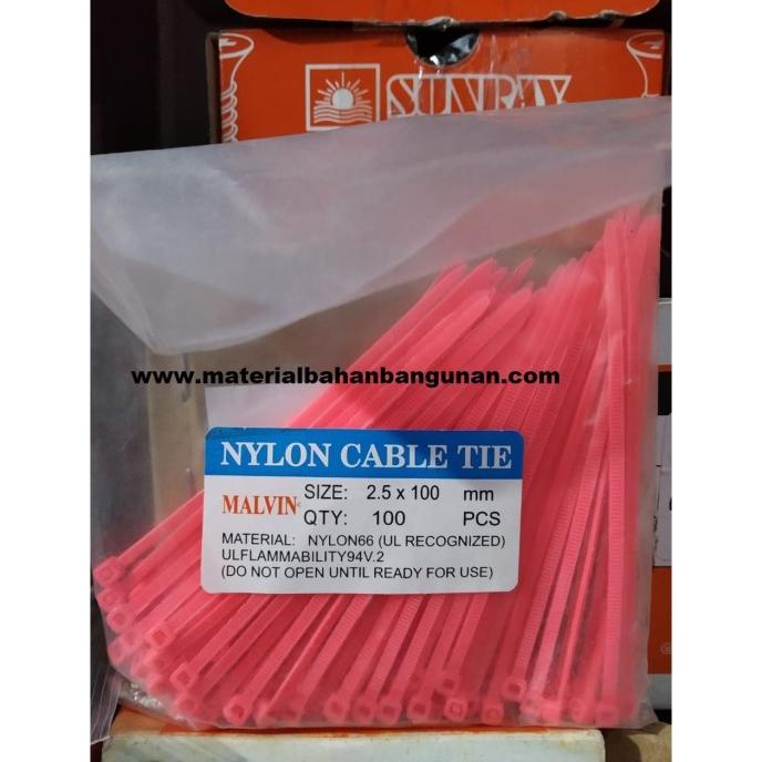 

Cable Ties Panjang 10 cm Lebar 2.5 mm Pink Ikat Kabel isi 100 Pcs citrab44 Berkualitas