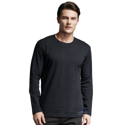 Kaos Lengan Panjang Pria Cotton Combed Premium - Kaos Lengan Panjang Pria Wanita ROUND NECK REGULER FIT
