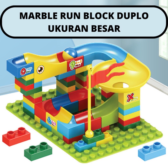 Brick Brick Mainan Anak Perempuan Laki Laki Marble Run Seluncur Duplo Block