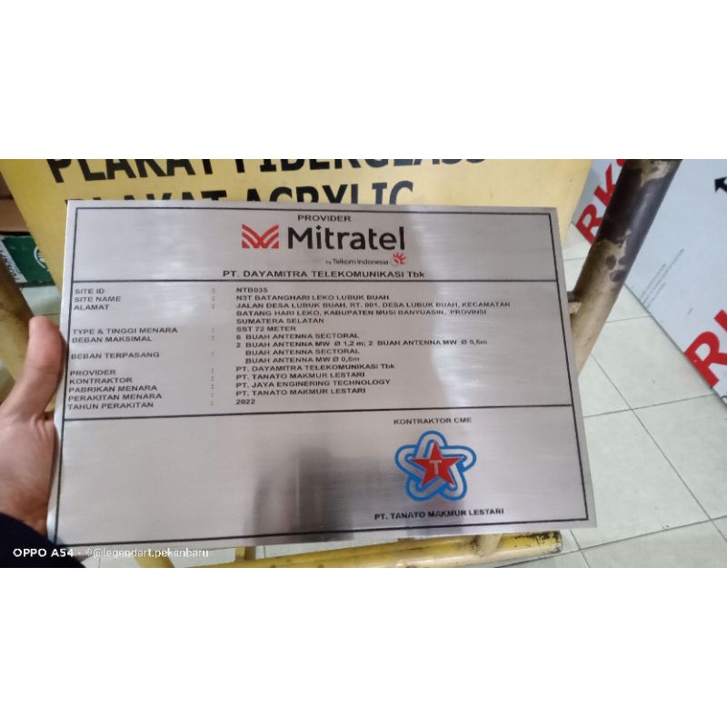 

Plat Stainless Mitratel - Ukuran 30x20cm - Custom
