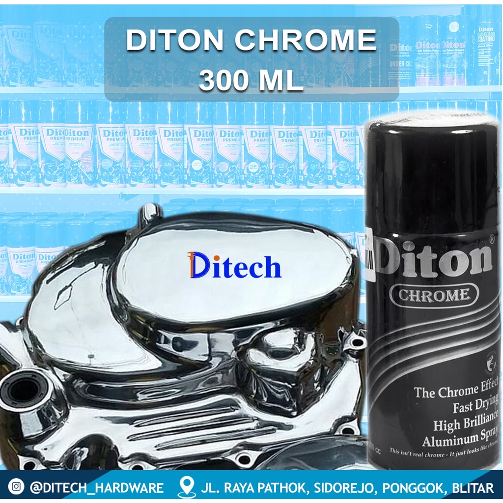 DITON CHROME 300ml - DITON Cat Semprot/Spray Spesial Krom Motor Velg Mesin Rangka Kompor / pylox cro