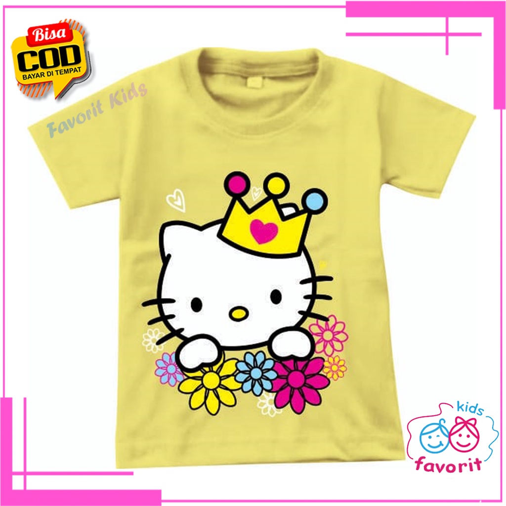 Favorit kids Baju anak perempuan | kaos atasan anak perempuan gambar hello-K bunga