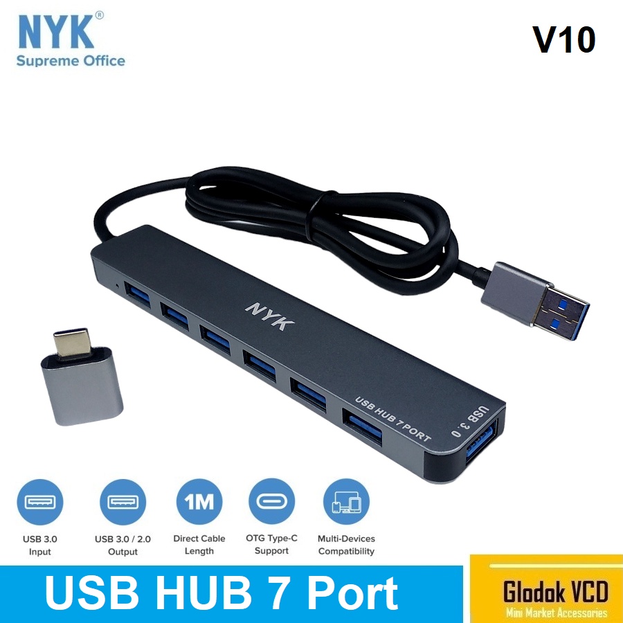 NYK USB HUB 7 Port USB 3.0 / 2.0 V10