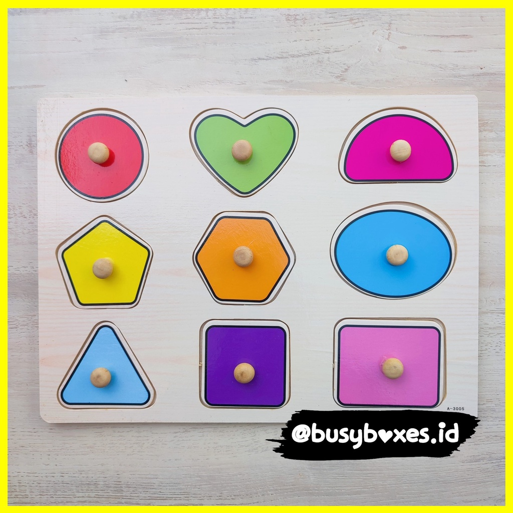 [busyboxes.id] Mainan Edukasi anak 2 tahun Puzzle Bentuk Dasar Kayu Wooden Toys Puzzle Geometri puzzle kayu vol 2